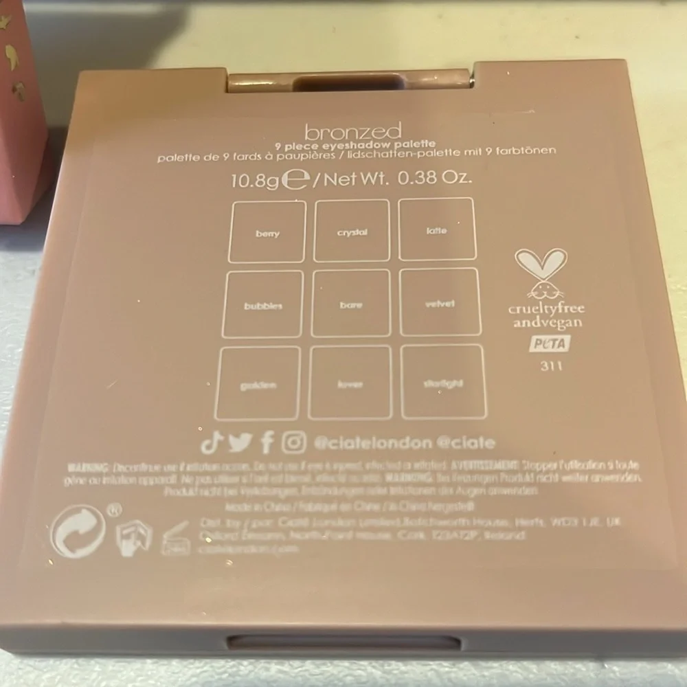 Ciaté London 1 Bronzed - Eyeshadow Palette. 9 shades.